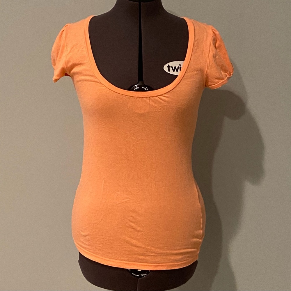 Susina bubble sleeve coral shirt